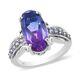 925 Sterling Silver Platinum Over Blue Tanzanite Ring Jewelry Gift Size 8 Ct 4.4