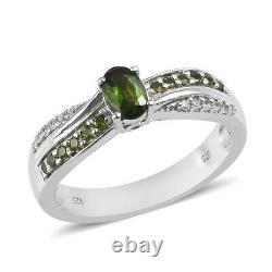 925 Sterling Silver Platinum Over Chrome Diopside Ring Jewelry Gift Size 7 Ct 1