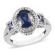 925 Sterling Silver Platinum Over Kyanite Halo Ring Jewelry Gift Size 7 Ct 5.6