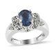 925 Sterling Silver Platinum Over Kyanite Zircon Ring Jewelry Gift Size 5 Ct 1.2