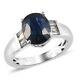 925 Sterling Silver Platinum Over Kyanite Zircon Ring Jewelry Gift Size 6 Ct 3.6