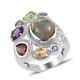 925 Sterling Silver Platinum Over Labradorite Ring Jewelry Gift Size 10 Ct 14.7