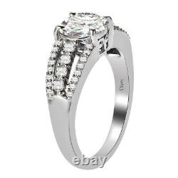 925 Sterling Silver Platinum Over Moissanite Ring Jewelry Gift Ct 1.5