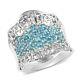 925 Sterling Silver Platinum Over Neon Apatite Ring Jewelry Gift Size 8 Ct 2.2