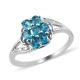 925 Sterling Silver Platinum Over Neon Apatite Ring Jewelry Gift Size 9 Ct 1.4