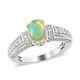 925 Sterling Silver Platinum Over Opal Zircon Ring Jewelry Gift Size 6 Ct 1.6