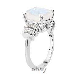 925 Sterling Silver Platinum Over White Diamond Ring Jewelry Gift Size 8 Ct 4.8