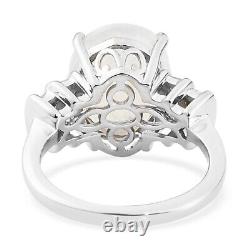 925 Sterling Silver Platinum Over White Diamond Ring Jewelry Gift Size 8 Ct 4.8