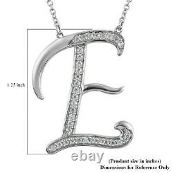 925 Sterling Silver Platinum Over Zircon Necklace Jewelry Gift Size 20 Ct 0.5