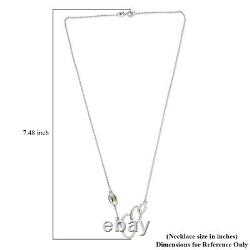 925 Sterling Silver Platinum Over Zircon Necklace Jewelry Gift Size 20 Ct 1.2