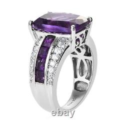925 Sterling Silver Platinum Plated Amethyst Ring Jewelry for Women Size 10 Ct