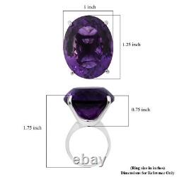 925 Sterling Silver Platinum Plated Amethyst Solitaire Ring Jewelry Size 8 Ct 50