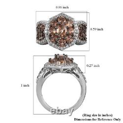 925 Sterling Silver Platinum Plated Andalusite Ring Jewelry Gift Ct 2.6