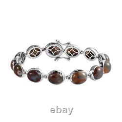 925 Sterling Silver Platinum Plated Bracelet Jewelry Gift Size 7.25 Ct 43.3