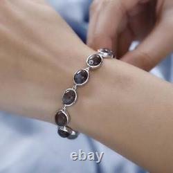 925 Sterling Silver Platinum Plated Bracelet Jewelry Gift Size 7.25 Ct 43.3