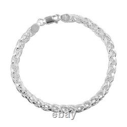 925 Sterling Silver Platinum Plated Bracelet Jewelry Gift for Women Size 7