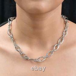 925 Sterling Silver Platinum Plated Chain Necklace Jewelry Gift 24 Grams Size 20