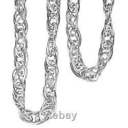 925 Sterling Silver Platinum Plated Chain Necklace Jewelry Gift 48 Grams Size 20