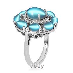 925 Sterling Silver Platinum Plated Cocktail Ring Jewelry Gift Size 9 Ct 7.5
