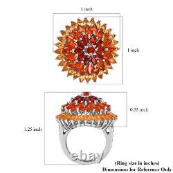 925 Sterling Silver Platinum Plated Fire Opal Ring Jewelry Gift Ct 3.5