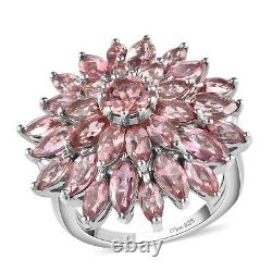 925 Sterling Silver Platinum Plated Flower Ring Jewelry for Women Size 8 Ct 6