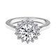 925 Sterling Silver Platinum Plated Moissanite Ring Jewelry Gift Size 10 Ct 2.6