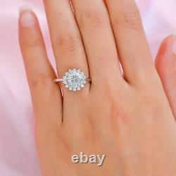 925 Sterling Silver Platinum Plated Moissanite Ring Jewelry Gift Size 10 Ct 2.6