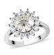 925 Sterling Silver Platinum Plated Moissanite Ring Jewelry Gift Size 6 Ct 2.6
