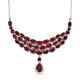 925 Sterling Silver Platinum Plated Natural Garnet Necklace Gift Size 18 Ct 26.3
