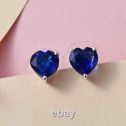925 Sterling Silver Platinum Plated Natural Kyanite Earrings Jewelry Gift Ct 3.6