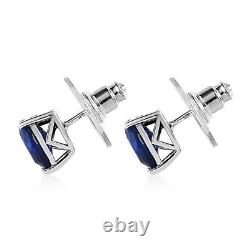 925 Sterling Silver Platinum Plated Natural Kyanite Earrings Jewelry Gift Ct 3.6