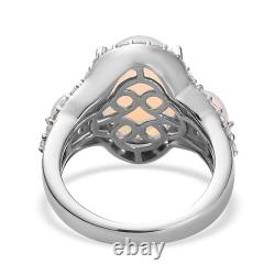 925 Sterling Silver Platinum Plated Natural Welo Opal Ring Jewelry Size 6 Ct 5.5