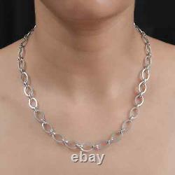 925 Sterling Silver Platinum Plated Necklace Jewelry Gift for Women Size 20