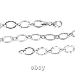 925 Sterling Silver Platinum Plated Necklace Jewelry Gift for Women Size 20