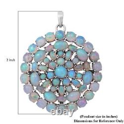925 Sterling Silver Platinum Plated Opal Flower Pendant Jewelry Gift Ct 14.7