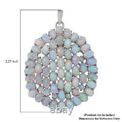 925 Sterling Silver Platinum Plated Opal Flower Pendant Jewelry Gift Ct 17.9