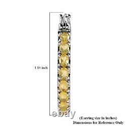 925 Sterling Silver Platinum Plated Opal Hoops Hoop Earrings Jewelry Gift Ct 3.9