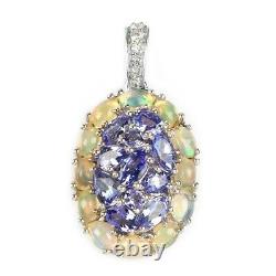 925 Sterling Silver Platinum Plated Opal Pendant Jewelry Gift for Women Ct 3.6