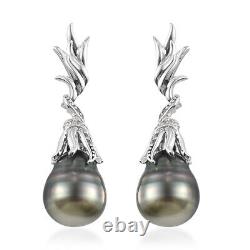 925 Sterling Silver Platinum Plated Pearl Earrings Jewelry Gift for Women