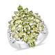 925 Sterling Silver Platinum Plated Peridot Cluster Ring Jewelry Gift Ct 5