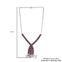 925 Sterling Silver Platinum Plated Rhodolite Garnet Necklace Gift Size 18 Ct