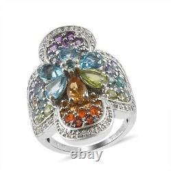 925 Sterling Silver Platinum Plated Ring Jewelry Gift for Women Size 7 Ct 6.1