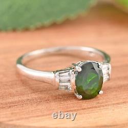 925 Sterling Silver Platinum Plated White Topaz Ring Jewelry Gift Size 10 Ct 2.8