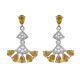925 Sterling Silver Platinum Plated Yellow Sapphire Earrings Jewelry Gift Ct 2.4