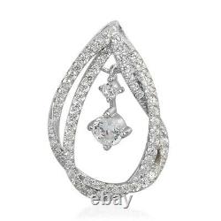 925 Sterling Silver Platinum Plated Zircon Pendant Jewelry Gift for Women Ct 1.1