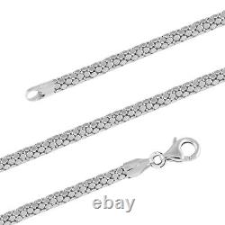 925 Sterling Silver Popcorn Closed Necklace Jewelry Gift 22.3 Grams Size 30