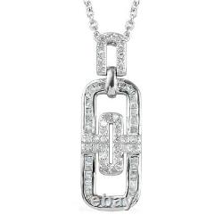 925 Sterling Silver Real Diamond Necklace Pendant Size 20 Ct 0.5 I3 Gifts Women