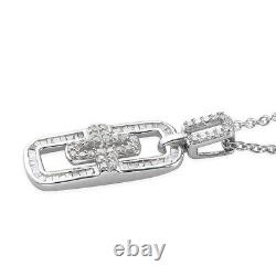 925 Sterling Silver Real Diamond Necklace Pendant Size 20 Ct 0.5 I3 Gifts Women