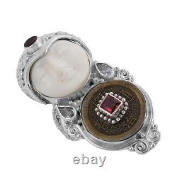925 Sterling Silver Red Garnet Ring Jewelry Gift for Women Ct 1.2