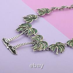 925 Sterling Silver Rhodium Over Turquoise Necklace Jewelry Gift Size 18 Ct 10
